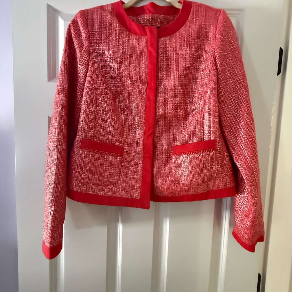 Jones New York Red Textured Blazer